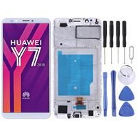 huismerk LCD-scherm en digitizer volledige montage met frame voor Huawei Y7 (2018) (wit)