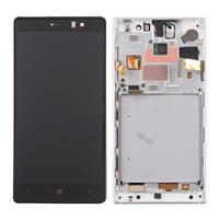 huismerk LCD-scherm en digitizer volledige montage met frame voor Nokia Lumia 830 (zilver)