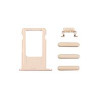 huismerk 4 in 1 voor iPhone 6 Plus (kaarthouder + Volume Control-toets / uit-knop + Mute Switch Vibrator Key)(Gold)