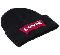 Levi's Unisex Mütze mit großem Logo - Oversized Batwing Beanie, Onesize, einfarbig, Schwarz