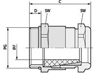 lappkabel LAPP SKINDICHT SHV-VITON PG 16/13/13 Kabelverschraubung PG16 Messing Messing 25St.