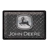 fiftiesstore Tinen Bord 20 x 30 John Deere - Diamond Plate Black