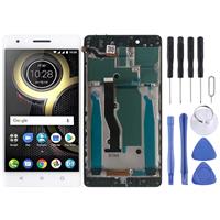 huismerk LCD-scherm en digitizer volledige assemblage met frame voor Lenovo K8 Note XT1902-3(Wit)