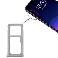 huismerk SIM-kaartlade + SIM / Micro SD-kaartlade voor Meizu M6T (Zilver)