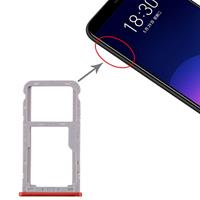 huismerk SIM-kaartlade + SIM / Micro SD-kaartlade voor Meizu M6T (rood)