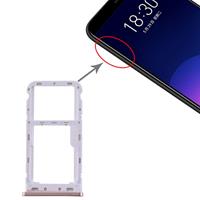 huismerk SIM-kaartlade + SIM / Micro SD-kaartlade voor Meizu M6T (Roze)