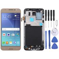 huismerk TFT Material LCD-scherm en Digitizer Full Assembly with Frame for Galaxy J5 (2015) / J500F(Gold)