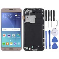 huismerk TFT Material LCD-scherm en Digitizer Full Assembly with Frame for Galaxy J7 (2015) / J700F(Gold)