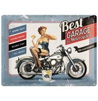fiftiesstore Best Garage For Motorcycles Metalen Bord - 30 x 40 cm