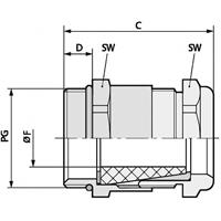 lappkabel LAPP SKINDICHT SHV-VITON PG 13/13/9 Kabelverschraubung PG13.5 Messing Messing 25St.