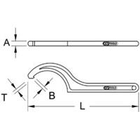 Kstools Fester Hakenschlüssel mit Nase, 16-20 mm