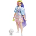 Barbie - Extra Doll in Shimmery Look with Pet Puppy Toy