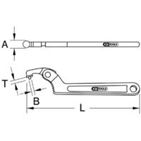 kstools KS Tools Scharnierende haaksleutel met pen, metrisch, 50 - 80 mm