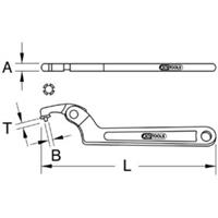 Kstools Gelenk-Hakenschlüssel mit Zapfen, 114-158mm