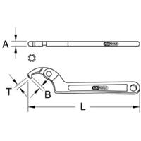 Kstools Gelenk-Hakenschlüssel mit Nase, 80-120 mm