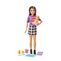 Barbie tienerpop Skipper meisjes 27 cm paars/zwart 8-delig