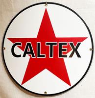 Fiftiesstore Caltex Logo Rond Emaille Bord 30 cm