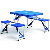 Casaria Inklapbare campingtafel voor 4 personen aluminium blauw