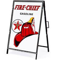 Fiftiesstore Texaco Fire Chief Gasoline Metalen Frame Met Bord