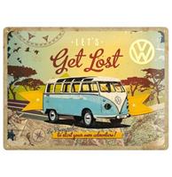 Fiftiesstore Volkswagen Let's Get Lost Metalen Bord - 30 x 40 cm