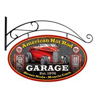 Fiftiesstore American Hot Rod Garage Zwaar Metalen Bord - Muur Bevestiging - 60 x 36 cm - Dubbelzijdig