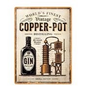 Fiftiesstore Tinnen Bord 30 x 40cm Copper Pot Gin