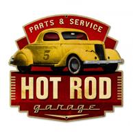 Fiftiesstore Hot Rod Garage Parts and Service Zwaar Metalen Bord
