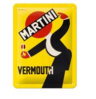 Fiftiesstore Tinnen Bord 15 x 20 Martini - Vermouth Waiter Yellow