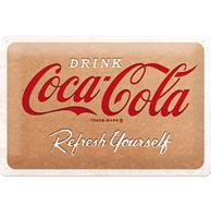 Fiftiesstore Coca-Cola Cardboard Logo Metalen Bord - 20 x 30 cm
