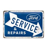 Fiftiesstore Metalen Bord 20 cm x 30 cm Ford Service & Repairs