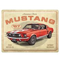 Fiftiesstore Metalen Bord 30 x 40 'Ford Mustang - GT 1967 Red'