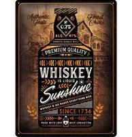 Fiftiesstore Whiskey Is Liquid Sunshine Metalen Bord - 30 x 40 cm