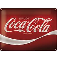 Fiftiesstore Coca-Cola Logo Red Lights Metalen Bord - 30 x 40 cm
