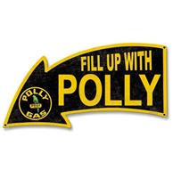 Fiftiesstore Fill Up With Polly Arrow Zwaar Metalen Bord - 69 x 31 cm