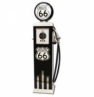 Fiftiesstore Route 66 8 Ball Elektrische Benzinepomp Met Voet - Zwart & Wit - Reproductie