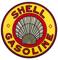 Fiftiesstore Shell Gasoline Logo Zwaar Metalen Bord - 36 cm ø