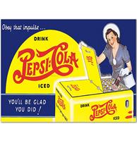 Fiftiesstore Pepsi Cola You'll Be Glad You Did - Houten Bord 50x40 cm