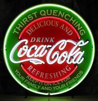 Fiftiesstore Coca-Cola Thirst Quenching Neon Verlichting Met Achterplaat - 65 x 65 cm