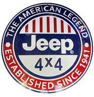 Fiftiesstore Jeep The American Legend Emaille Bord - 60 cm ø