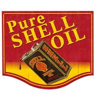 Fiftiesstore Pure Shell Oil Retro Zwaar Metalen Bord 48 x 40,5 cm