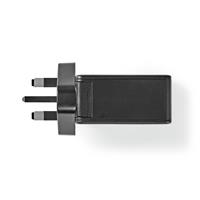 Nedis Thuislader | 3,0 A | USB (QC) / USB-C | Power Delivery 30 W | Zwart | UK-stekker