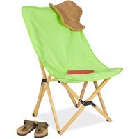 RELAXDAYS Liegestuhl Holz, klappbarer Butterfly Chair, HBT 93 x 52 x 72 cm, innen & außen, Campingstuhl mit Tasche, grün