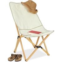 RELAXDAYS Liegestuhl, klappbar, bis 100 kg, HBT: 93 x 52 x 72 cm, Buchenholz, Stoff, Campingstuhl mit Tasche, beige