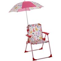 Outsunny Kinder-Campingstuhl mit Sonnenschirm Strandstuhl klappbar für 1-3 Jahre Rot - rot