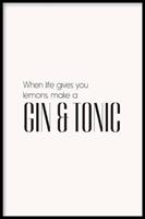 Walljar | Ingelijste poster Gin And Tonic