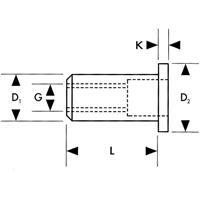 FORTIS Blindnietmutter a 50Stk.M8x15 mm