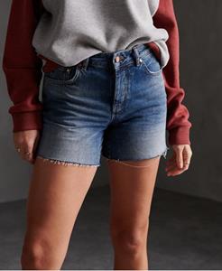 Superdry Vrouwen Middellange Denim Short Goud Grootte: 35