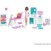 Barbie Clinic Box Met Brunette Dokterpop En Meer Dan 30 Items En Accessoires - Fashion Doll - Vanaf 3 Jaar