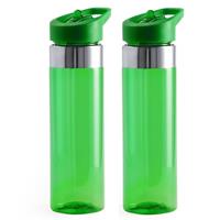 2x Groene drinkfles/waterfles RVS 650 ml -