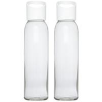 4x stuks glazen waterfles/drinkfles transparant met schroefdop met wit handvat 500 ml -